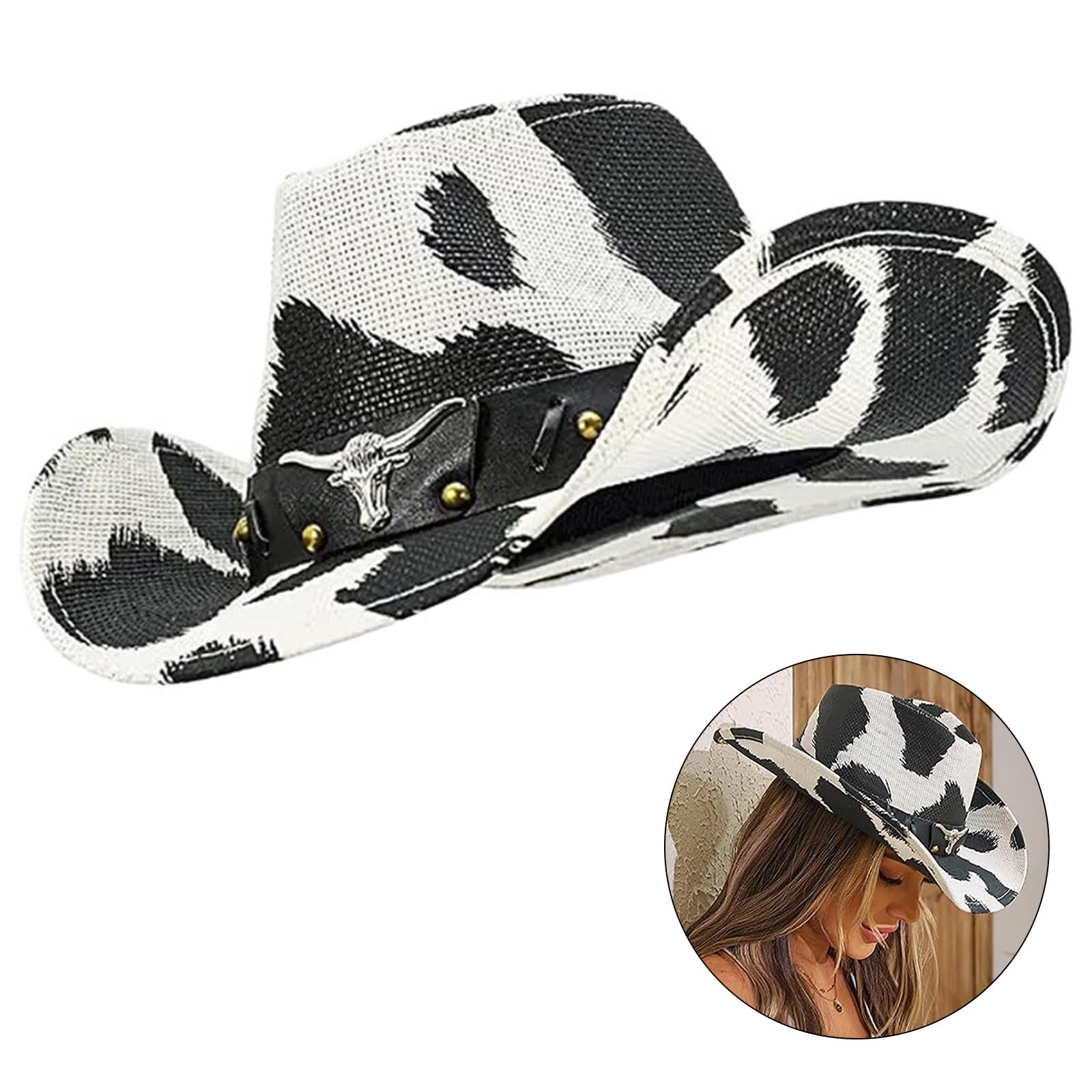 Mooover Country Straw hat-Black-2