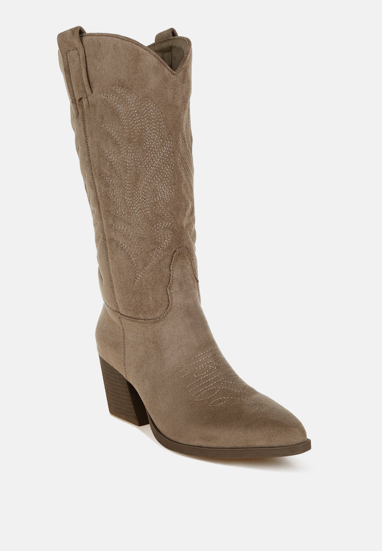 Rancher Microfiber Long Cowboy Boots-1