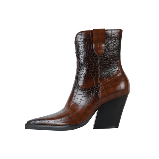 Rich Tone Leather Country Ankle Boots-0