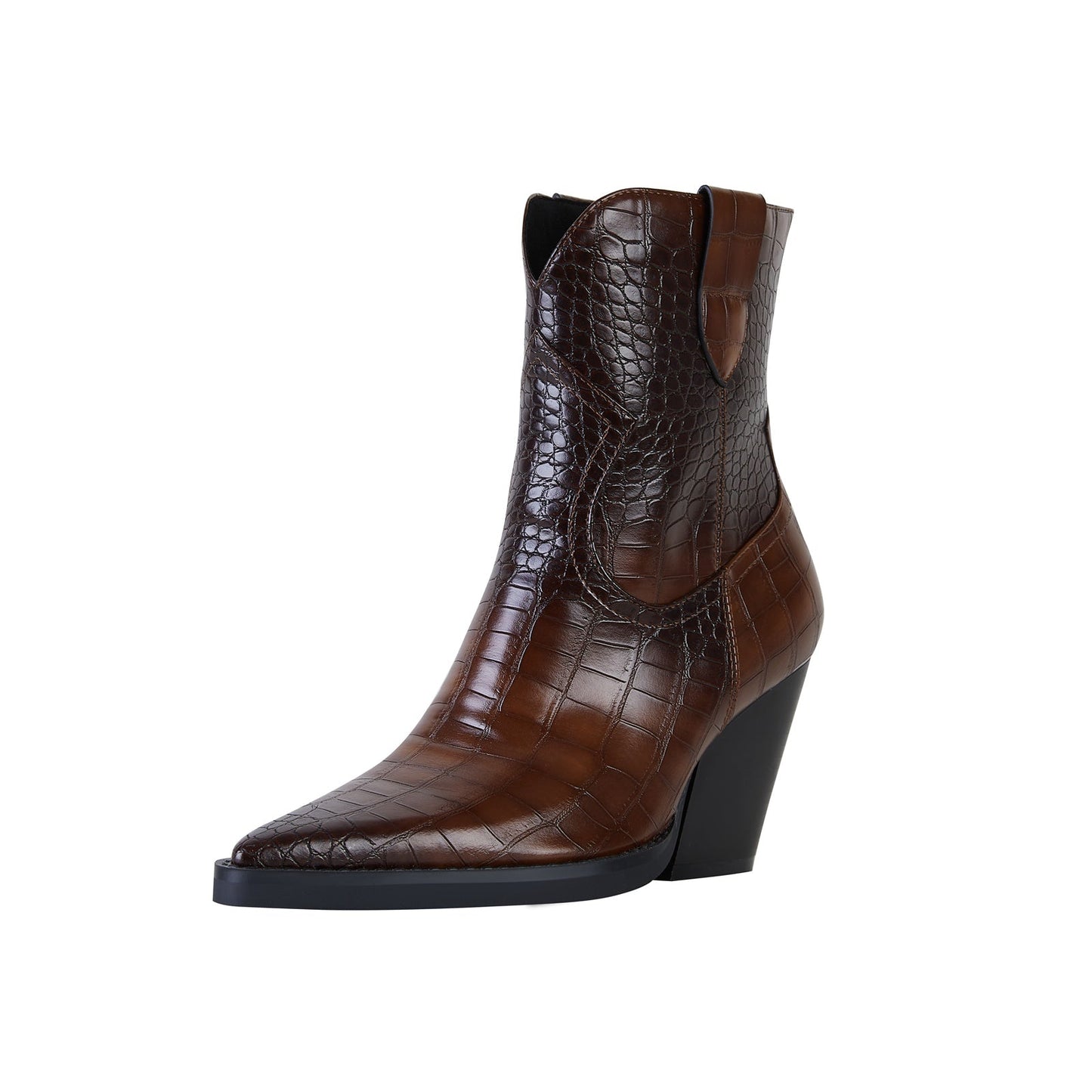 Rich Tone Leather Country Ankle Boots-1