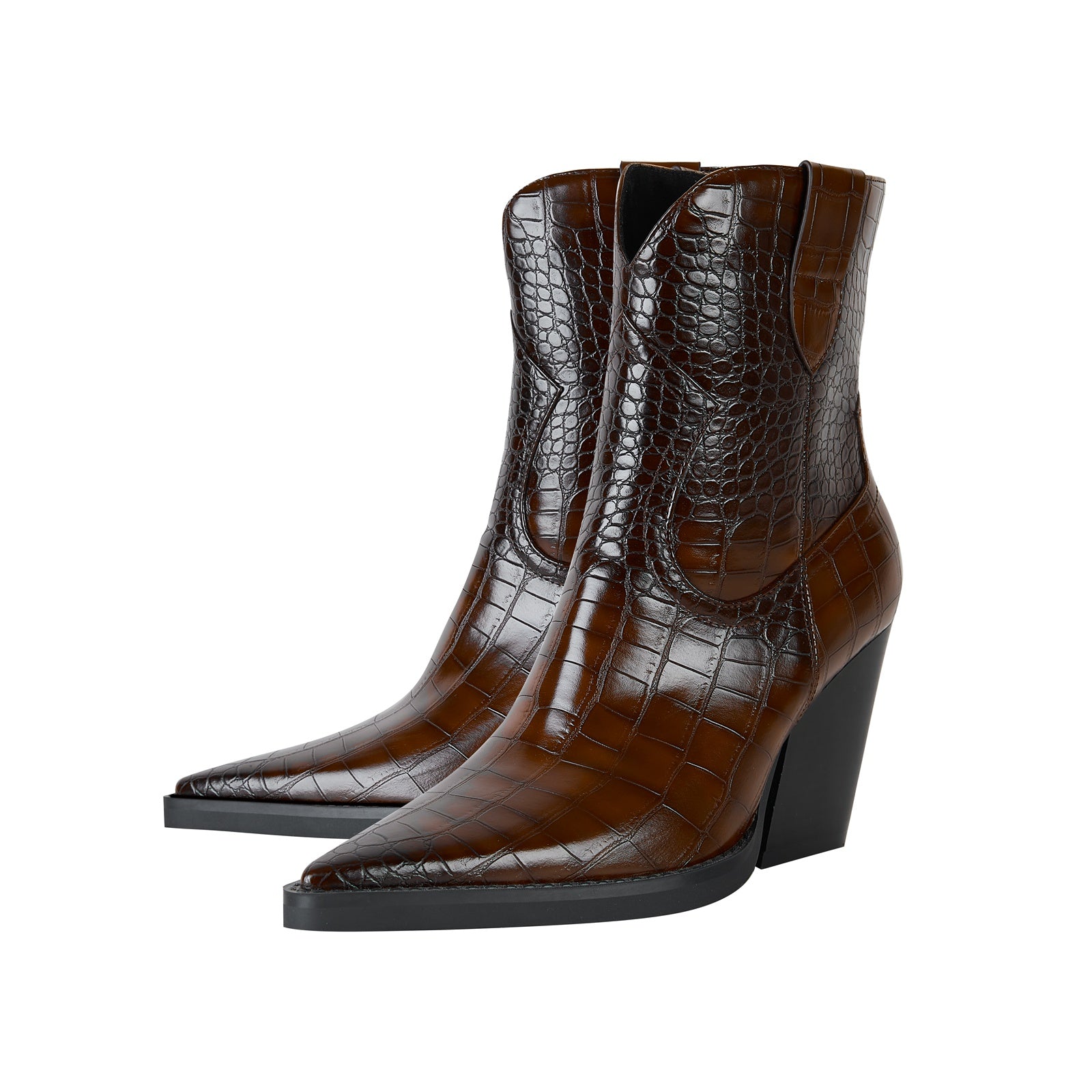Rich Tone Leather Country Ankle Boots-2
