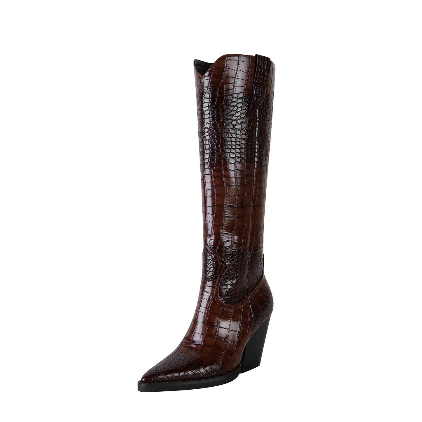 Rich Tone Leather Country Knee High Boots-1