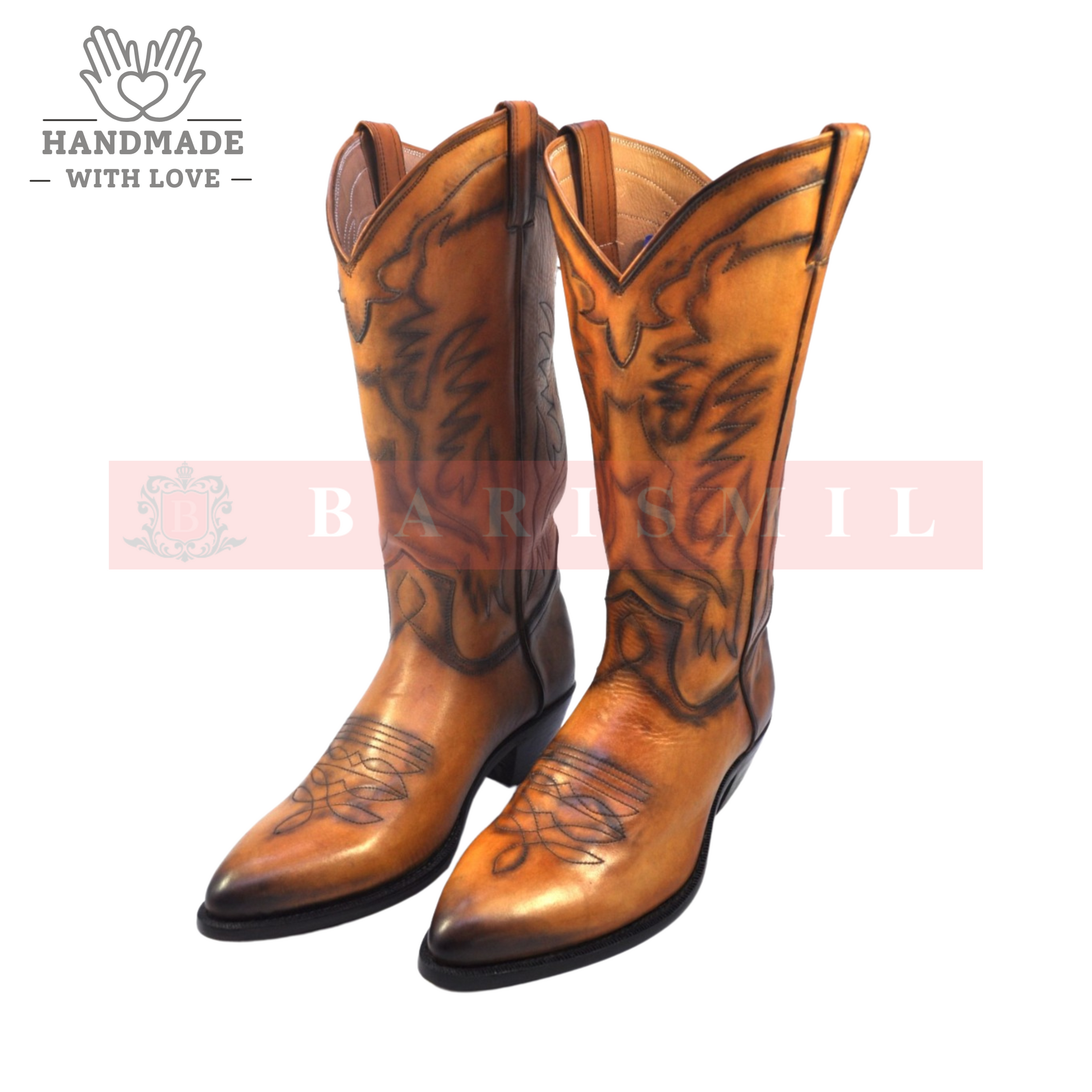 Cowboy Boots - Tan Leather-2