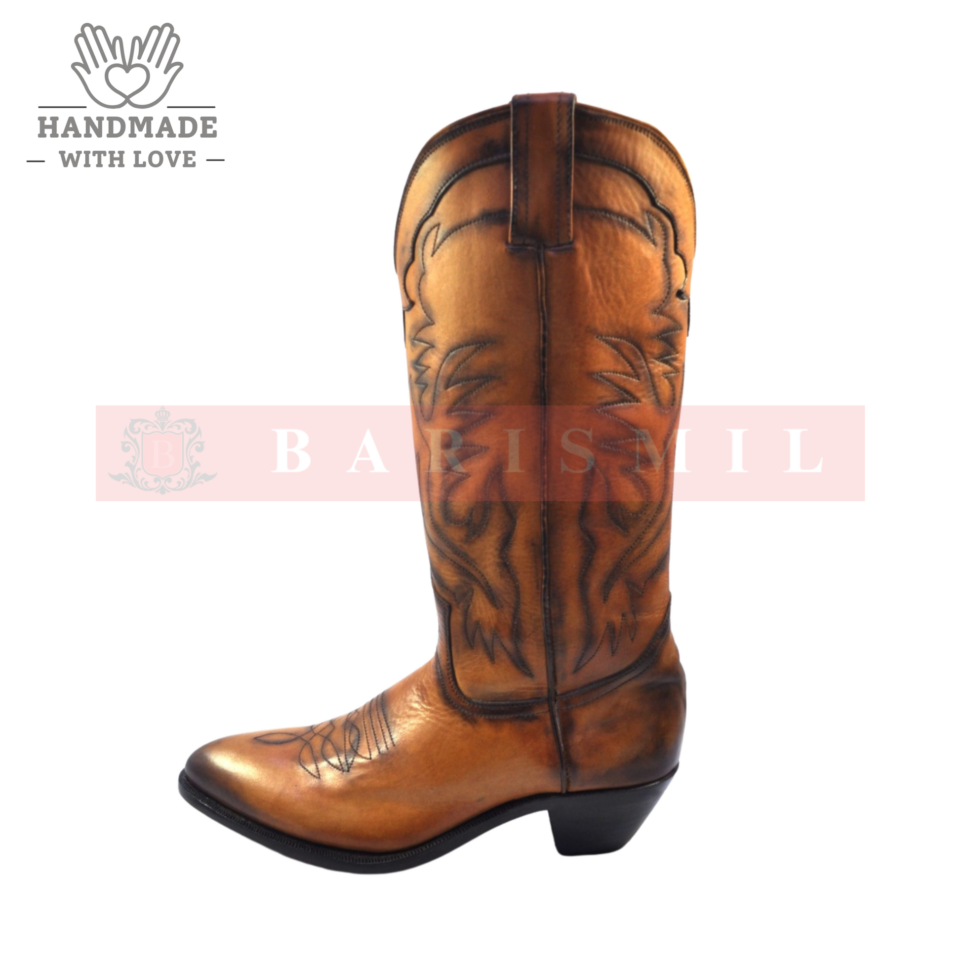 Cowboy Boots - Tan Leather-4